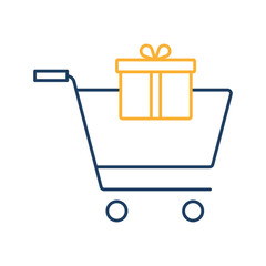 Gift Cart Vector icon which is suitable for commercial work and easily modify or edit it

