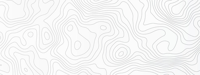 Fototapeta premium Vector contour topographic map background. Topography and geography map grid abstract backdrop, Vector illustration of topographic line contour map, black-white design, Luxury black abstract line art.