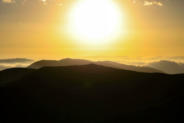Sunset and Sea of Clouds Australia 日の入りと雲海　オーストラリア