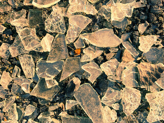 Pieces of broken glass