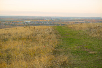 Fototapeta na wymiar Autumn landscape. Meadow in autumn