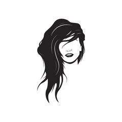 Girl Hairstyle Vector illustration, Hipster Black and White