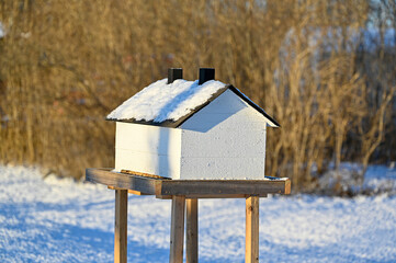 bird feeder in the form of a house