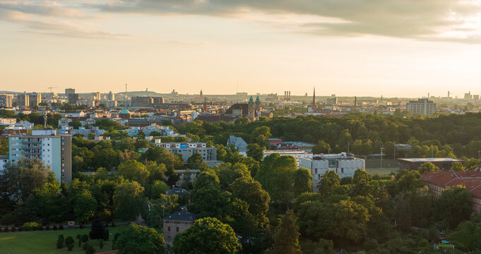 cityscape top view of berlin moabit in the early morning