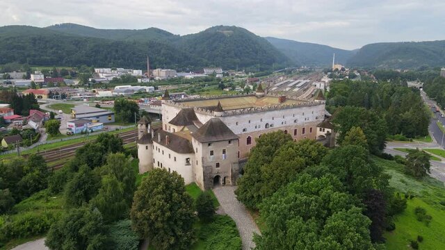 Aerial view of the castle in Zvolen, Slovakia