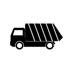 Garbage truck cleaning icon isolated on white background