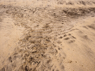 Abstract sand patterns at low tide at Calgary beach, Isle of Mull, Scotland, UK