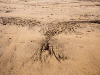 Abstract sand patterns at low tide at Calgary beach, Isle of Mull, Scotland, UK