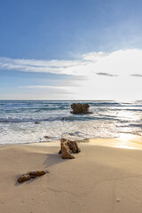Playa de Binigaus en Menorca, junto al camí de cavalls