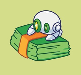 cute astronaut robot finance get a money