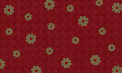 a red texture background with a bunch of flowers