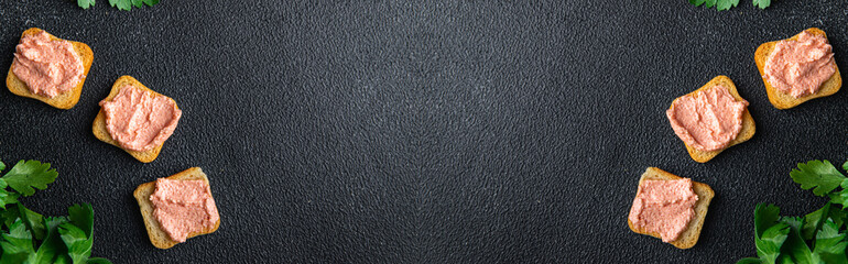 capelin roe caviar smorrebrod sandwich meal snack on the table copy space food background 