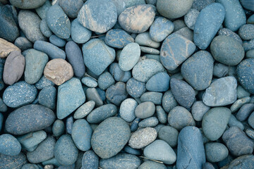 Pebbles stone or river stone  background with vintage filter 