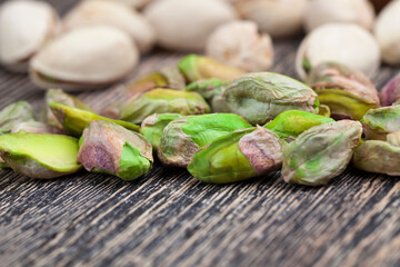 delicious fried salted pistachio nuts