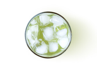 glass of ice green juice