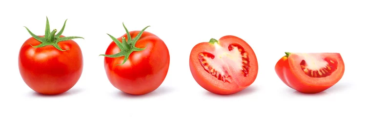 Fotobehang tomato on white background © NIKCOA