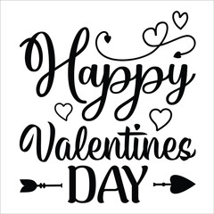 Happy valentines day, typography poster with handwritten calligraphy text, isolated on white background. Vector Illustration