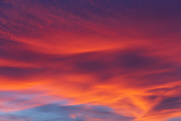 Red and orange clouds - beautiful colorful sunset