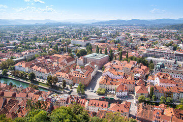 Fototapeta na wymiar Cityscape of Ljubljana, in Slovenia