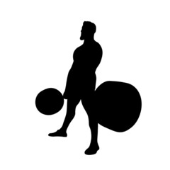 Sumo deadlift silhouette logo. Detailed realistic shape.