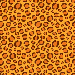 Wallpaper murals Orange Tiger skin seamless pattern animal fur texture background