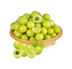 Indian gooseberry isolated on white background