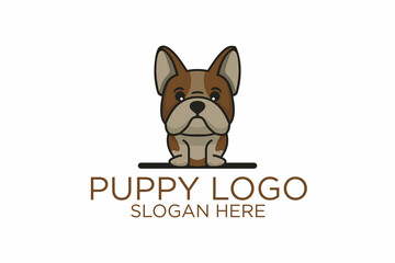 puppy logo design. premium vector