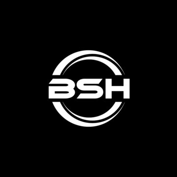 BSH letter logo design with black background in illustrator, vector logo modern alphabet font overlap style. calligraphy designs for logo, Poster, Invitation, etc.