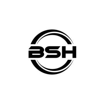 BSH letter logo design with white background in illustrator, vector logo modern alphabet font overlap style. calligraphy designs for logo, Poster, Invitation, etc.