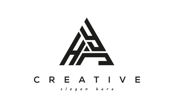 HYJ creative tringle letters logo design