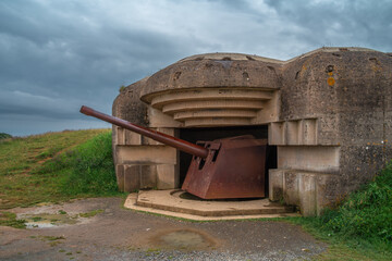 German artillery battery in Longues-sur-Mer, Normandy, France