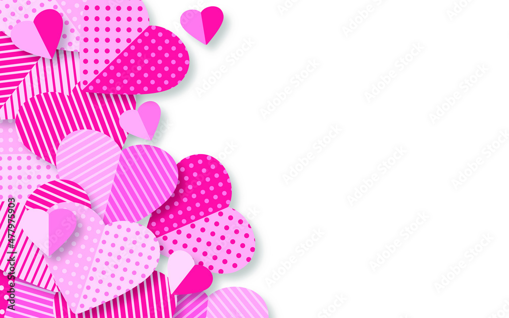 Canvas Prints greeting card with hearts and copy space. the paper is cut. heart shaped love symbols for happy wome