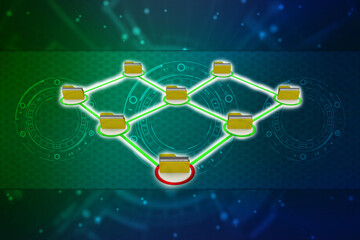 3d illustration of Data sharing concept