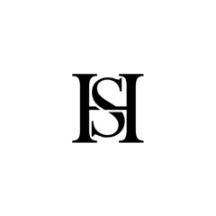 Initial letter HS SH template logo design