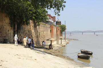 Fototapeta na wymiar View of Brahma Ghat. Varanasi, India 
