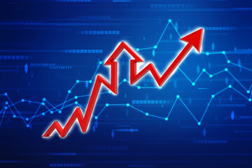3d rendering business graph and documents. Stock market chart. Business graph background, Financial Background	