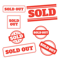 Sold out stamps grunge texture. Colored sold out grunge stamp