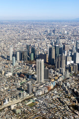 東京都渋谷区新国立劇場初台付近を空撮