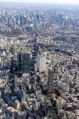 渋谷上空から六本木方向を空撮