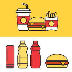 Burger icon vector. Fast food vector illustration
