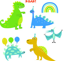  set of dinosaurs for a birthday party