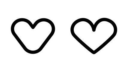 Heart icons, love concept, thin black line