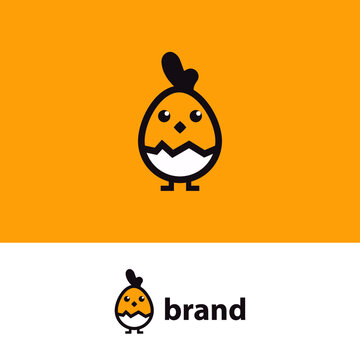 chicken egg, cute egg logo design template