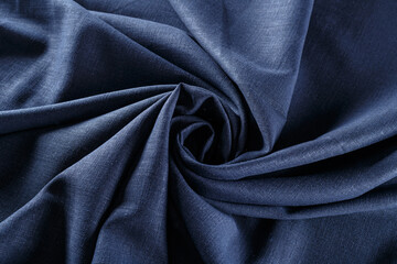 dark blue coiled linen fabric