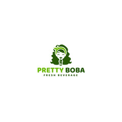 Modern colorful design PRETTY BOBA logo design