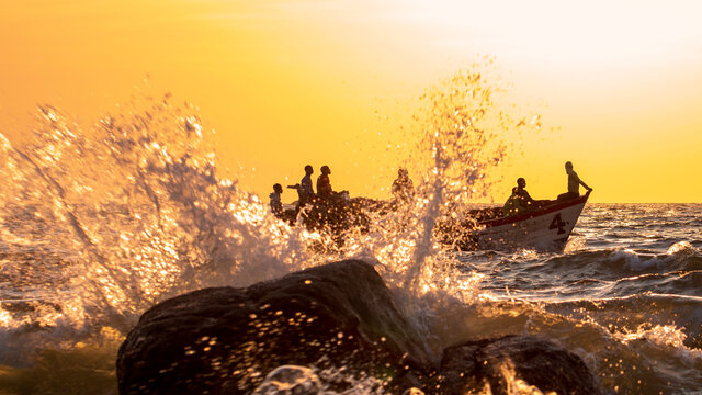 Fishermen returning in the Morning on Lake Malawi