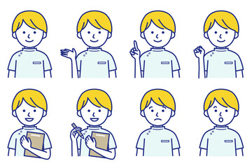 男性 医療 白衣  整体 治療院 薬局 人物 イラスト ベクター AI 素材