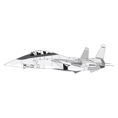 Fototapeta na wymiar Vector Cartoon Military Stealth Jet Fighter Plane. Available EPS10 vector format separated by groups and layers for easy edit