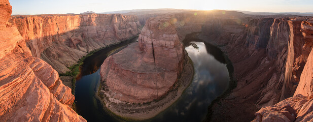 Horseshoe Bend and Colorado River at sunset, Arizona - USA