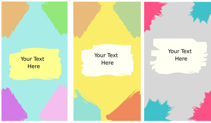 Obraz premium Ink brush stroke on color background. Vector illustration of grunge wave stains.